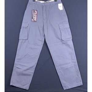 NWT Plugg Mens Relaxed Straight Leg Standard Fit Gray Cargo Pants 31/32